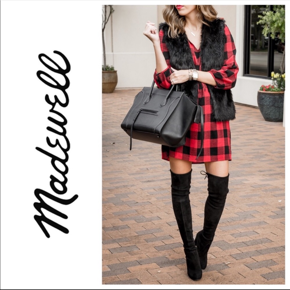 Madewell Signal plaid buffalo check tunic dress